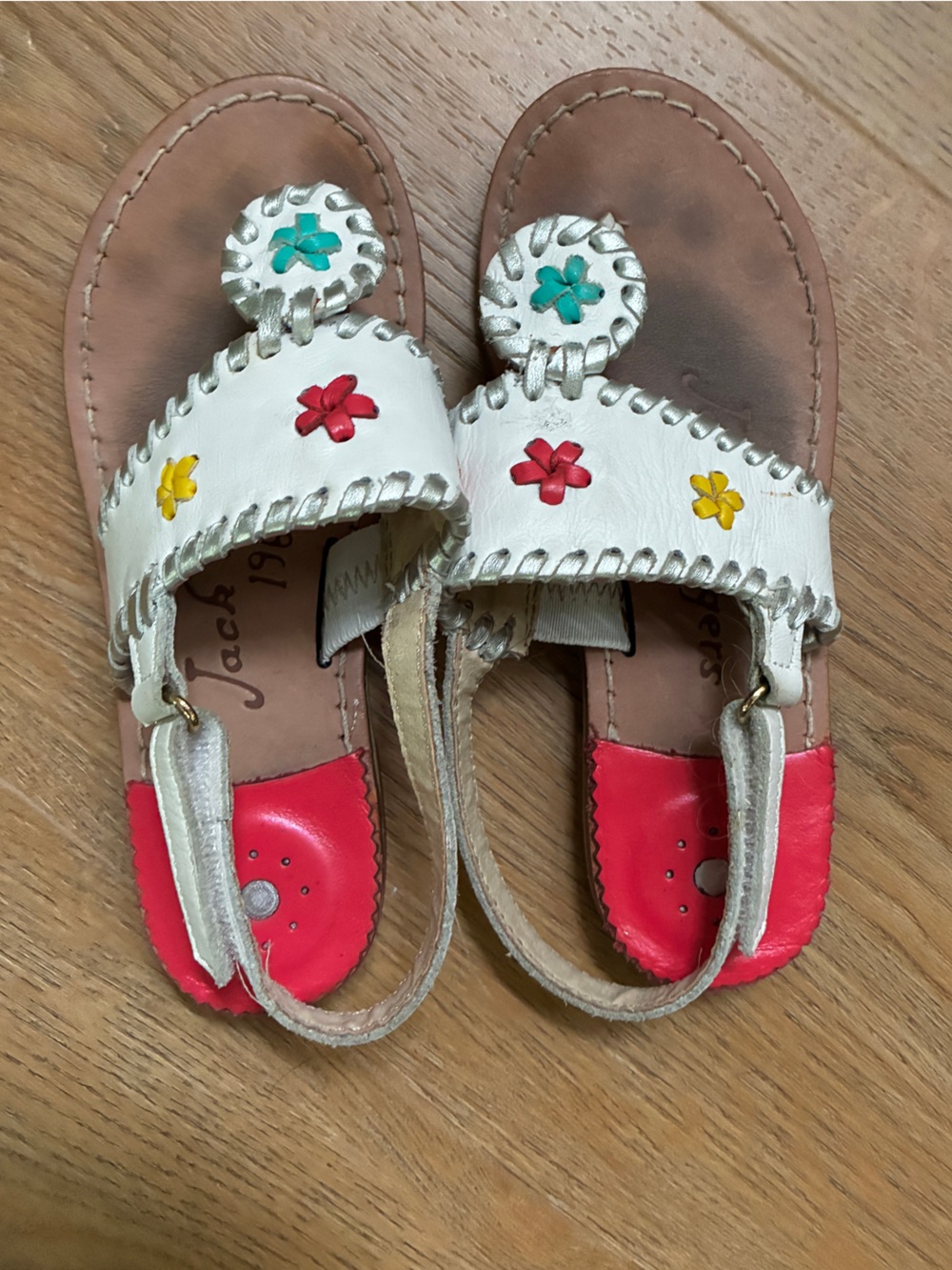 Jack Rogers Girls' Little Miss Jacks Leather Sandals